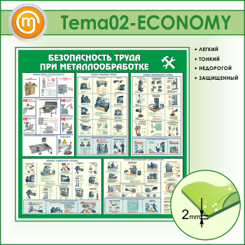 Стенд «Безопасность труда при металлообработке» (TM-02-ECONOMY)