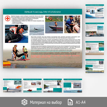 Плакаты «Безопасность людей на водных объектах» (ВЗ-16, 9 листов)