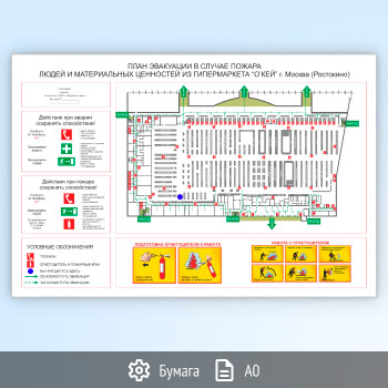План эвакуации на бумаге (А0 формат)