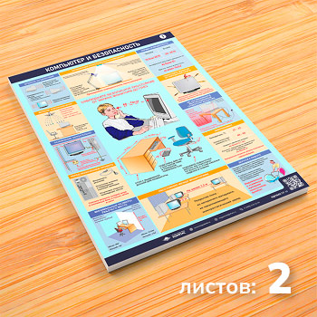 Плакаты «Компьютер и безопасность» (М-15, ламинированная бумага, А2, 2 листа)